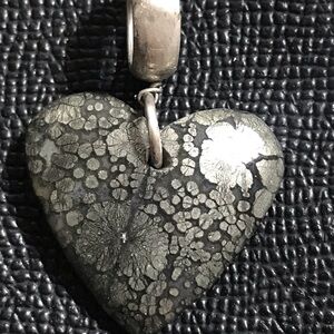 Stone Marcasite Heart pendant sterling silver 925